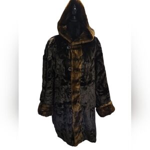 Luxurious Brown Faux Fur Coat